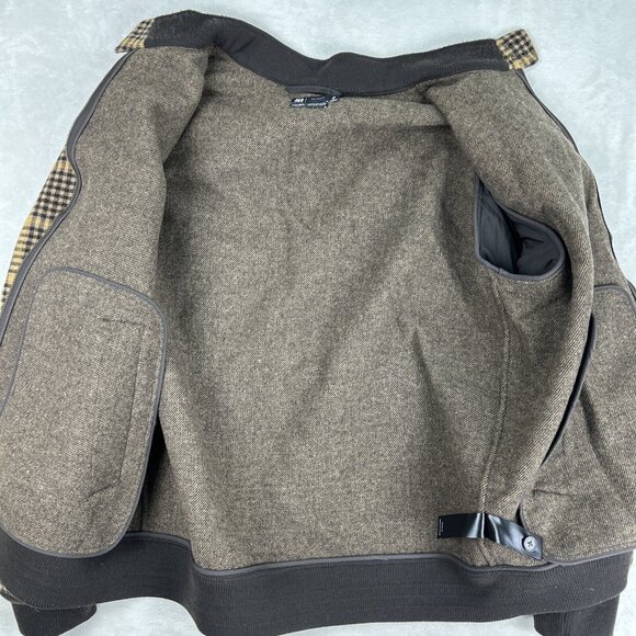 Men’s XL le 31 Simon’s Recycled Fibres Wool-like Jacket Full Zip Plaid Brown - Picture 10 of 10